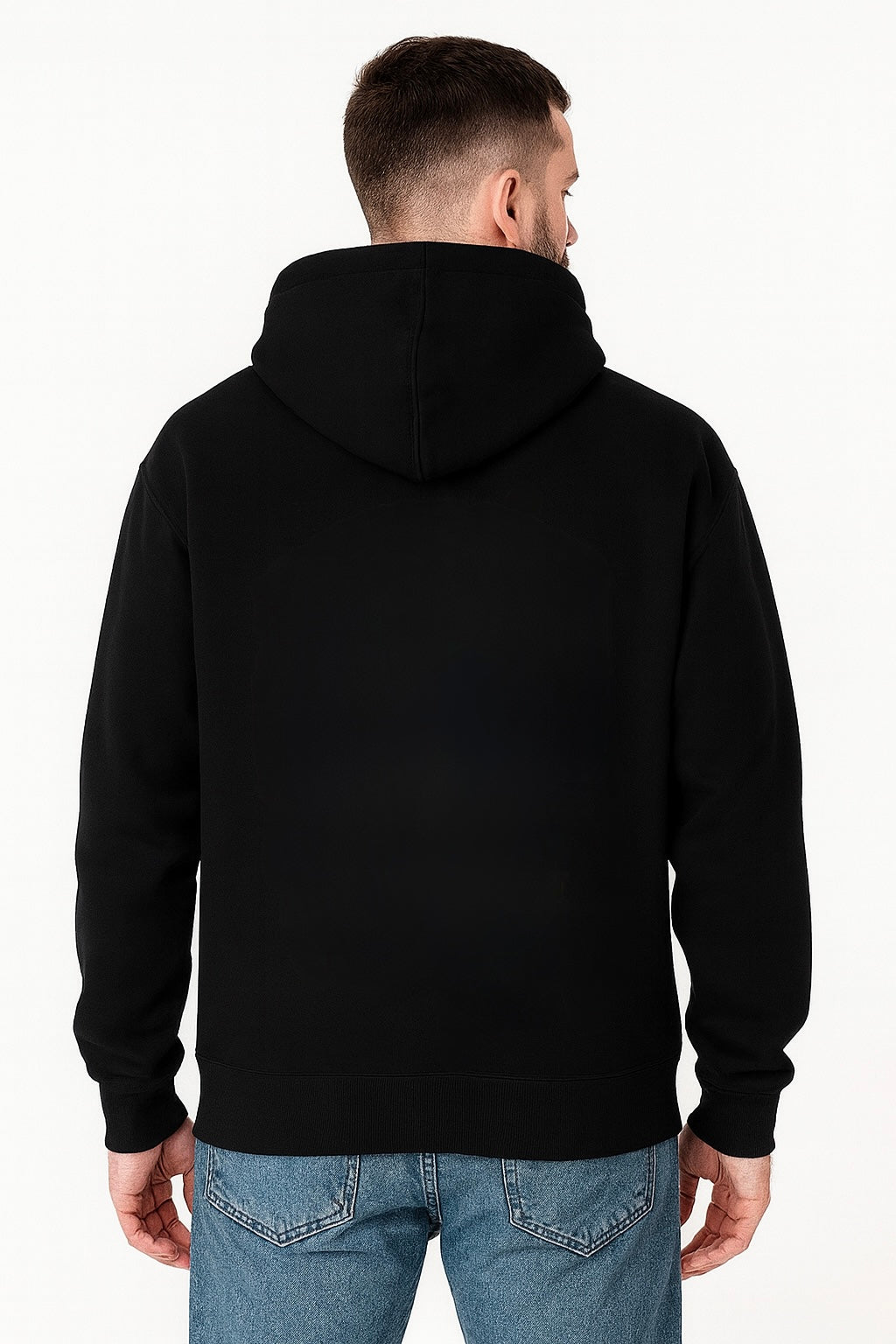 Classic Black Drop Shoulder Hoodie